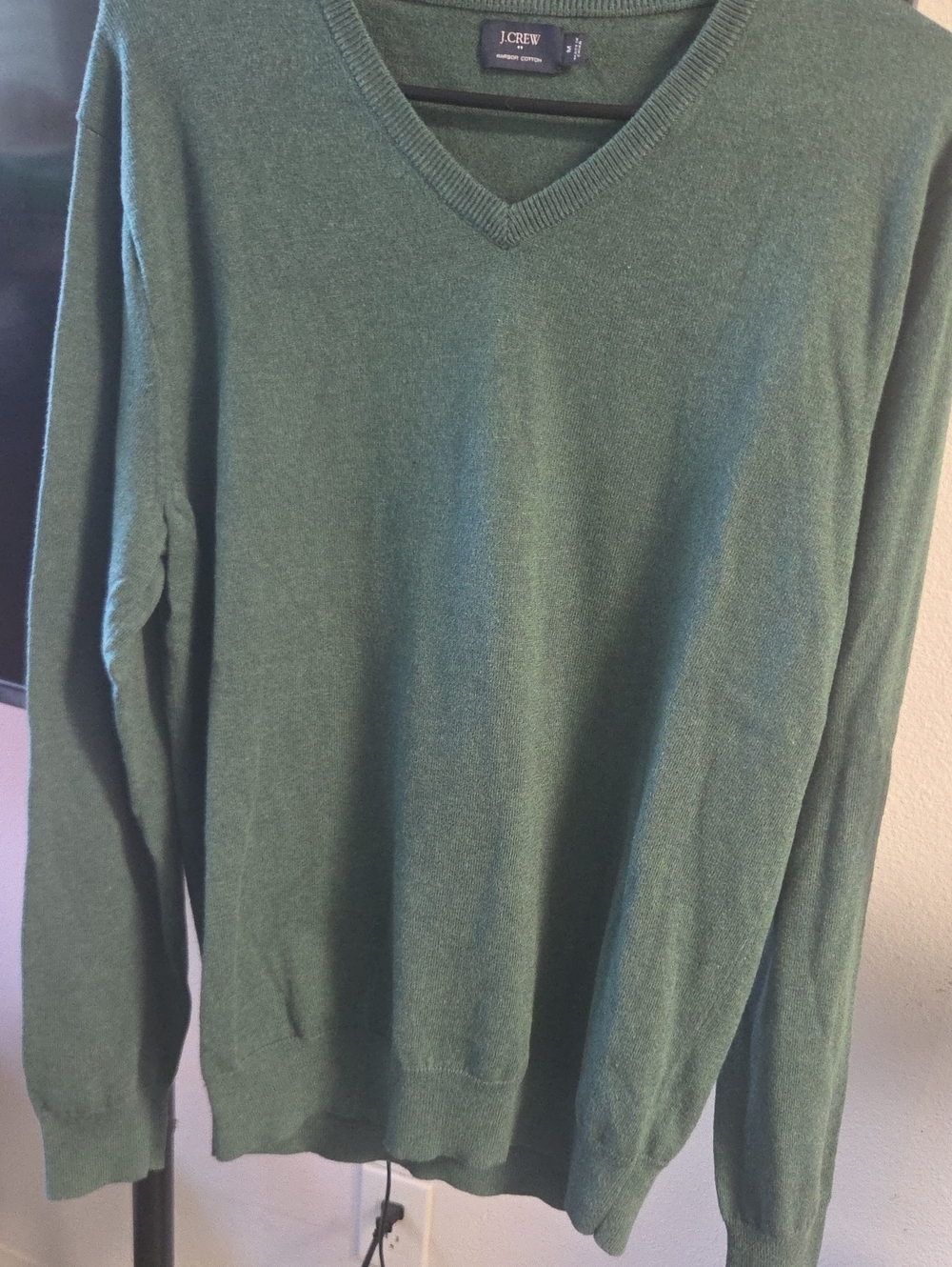 J. Crew Men's Forest Green V-Neck Sweater